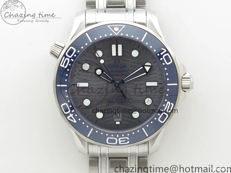 0401 Seamaster Diver 300M ORF 1:1 Best Edition Blue Ceramic Gray Dial on SS Bracelet A HighQuality 7867